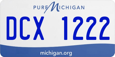 MI license plate DCX1222