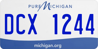 MI license plate DCX1244