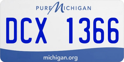 MI license plate DCX1366