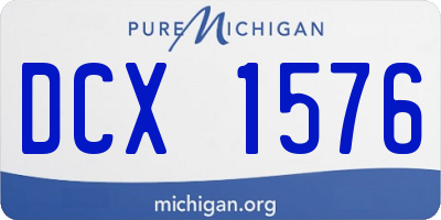 MI license plate DCX1576