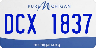 MI license plate DCX1837