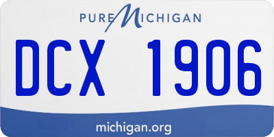 MI license plate DCX1906