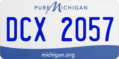 MI license plate DCX2057