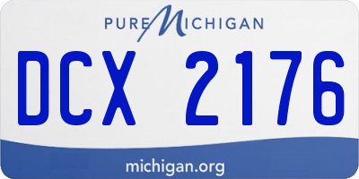 MI license plate DCX2176