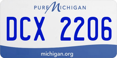 MI license plate DCX2206
