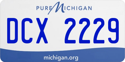 MI license plate DCX2229