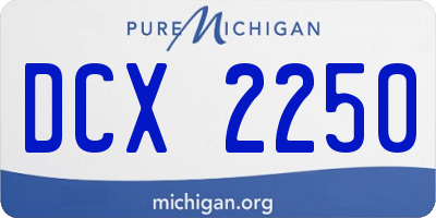 MI license plate DCX2250