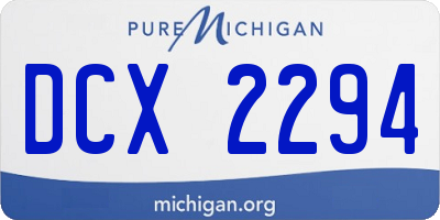 MI license plate DCX2294