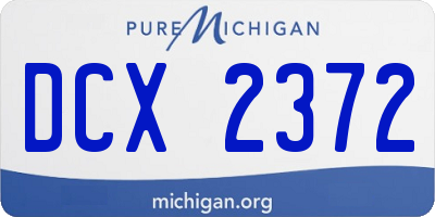 MI license plate DCX2372