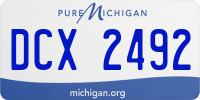 MI license plate DCX2492
