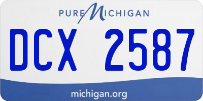 MI license plate DCX2587