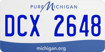 MI license plate DCX2648