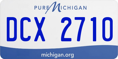 MI license plate DCX2710
