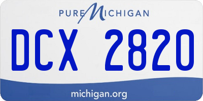 MI license plate DCX2820