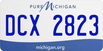 MI license plate DCX2823