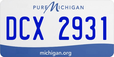 MI license plate DCX2931