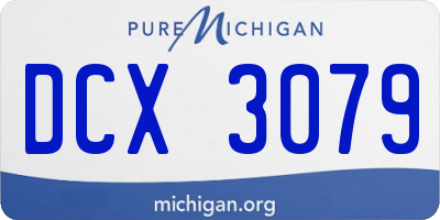 MI license plate DCX3079