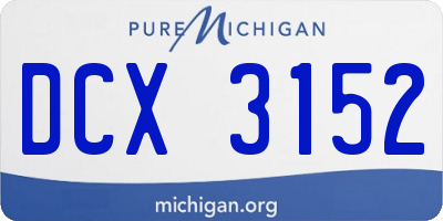 MI license plate DCX3152