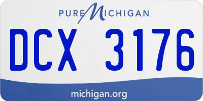 MI license plate DCX3176