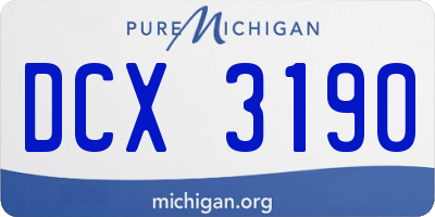 MI license plate DCX3190