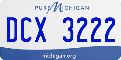MI license plate DCX3222