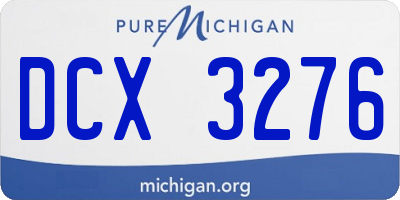 MI license plate DCX3276