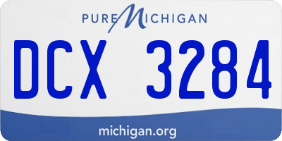 MI license plate DCX3284