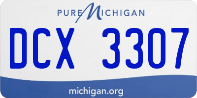 MI license plate DCX3307