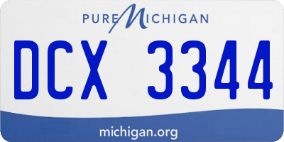 MI license plate DCX3344