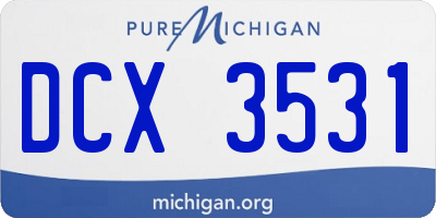 MI license plate DCX3531