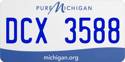 MI license plate DCX3588