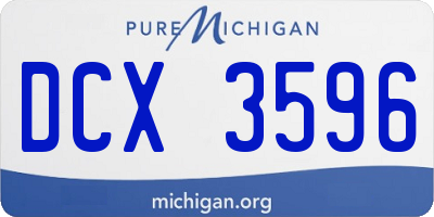MI license plate DCX3596