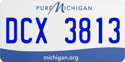 MI license plate DCX3813