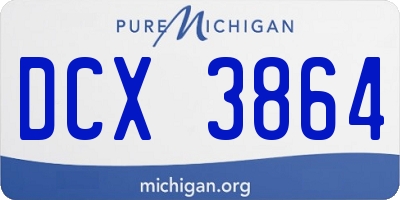 MI license plate DCX3864