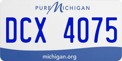 MI license plate DCX4075