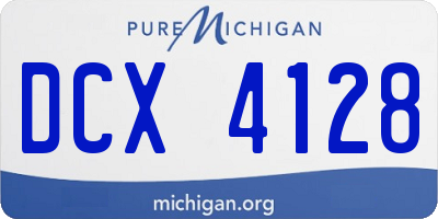 MI license plate DCX4128
