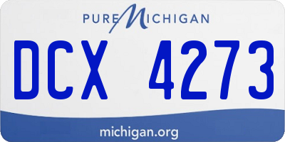 MI license plate DCX4273