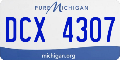 MI license plate DCX4307