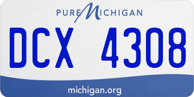 MI license plate DCX4308