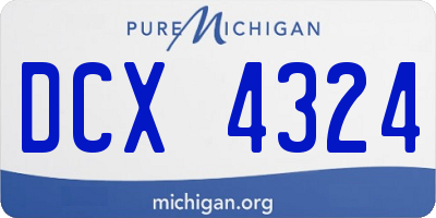 MI license plate DCX4324