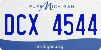 MI license plate DCX4544
