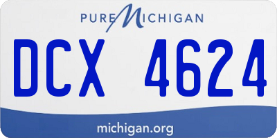 MI license plate DCX4624