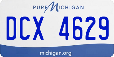MI license plate DCX4629