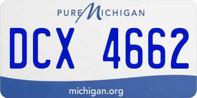 MI license plate DCX4662