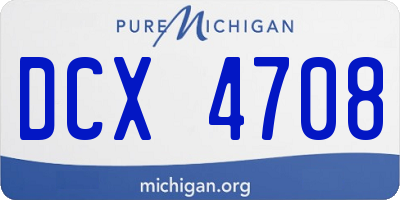 MI license plate DCX4708