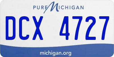 MI license plate DCX4727