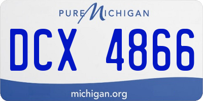 MI license plate DCX4866
