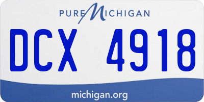 MI license plate DCX4918