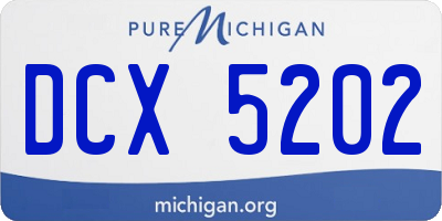 MI license plate DCX5202