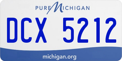 MI license plate DCX5212